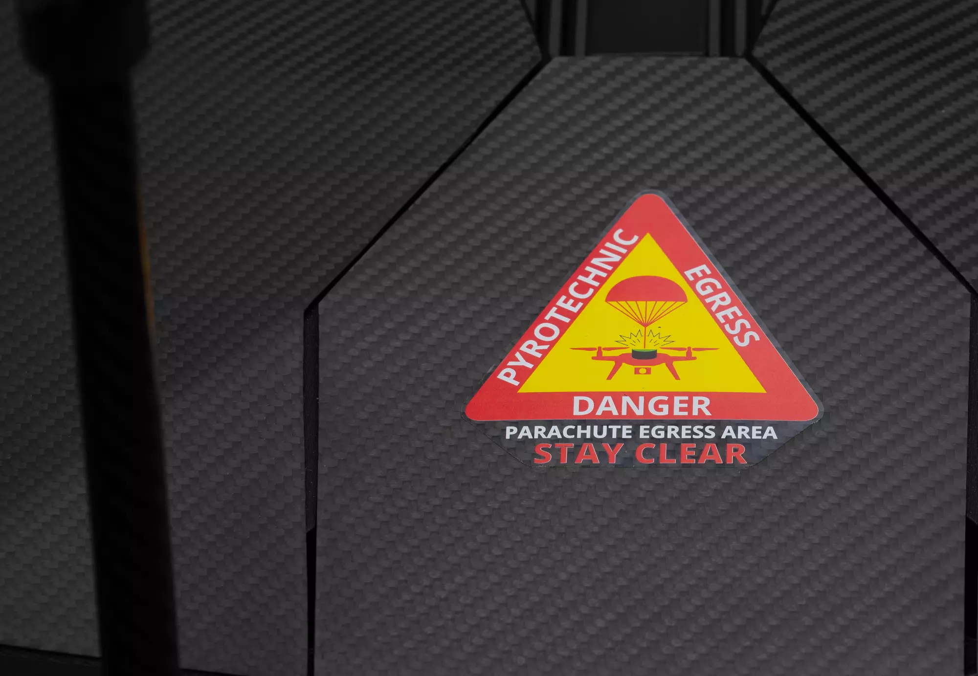 A drone hunter deploys parachute emergency system