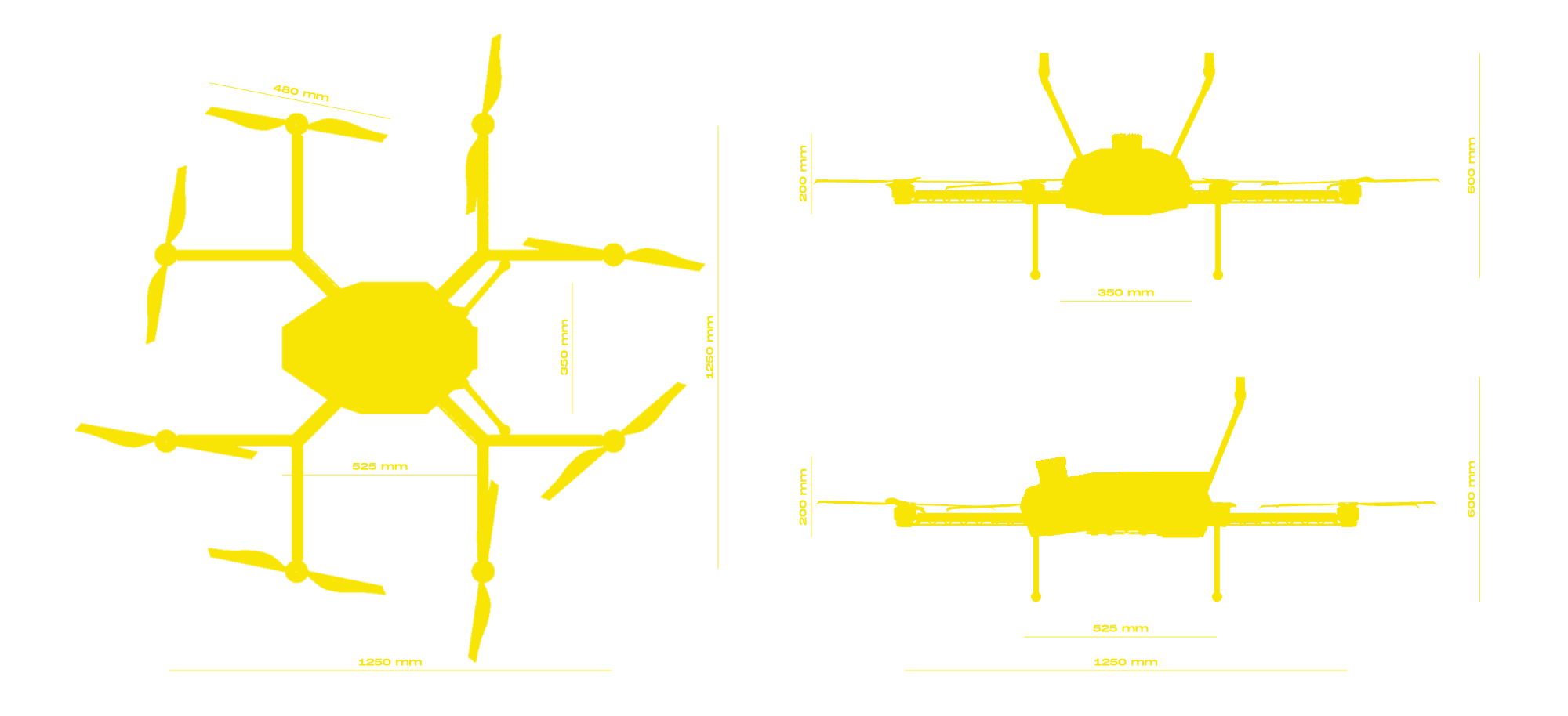Technical drawing of parameters